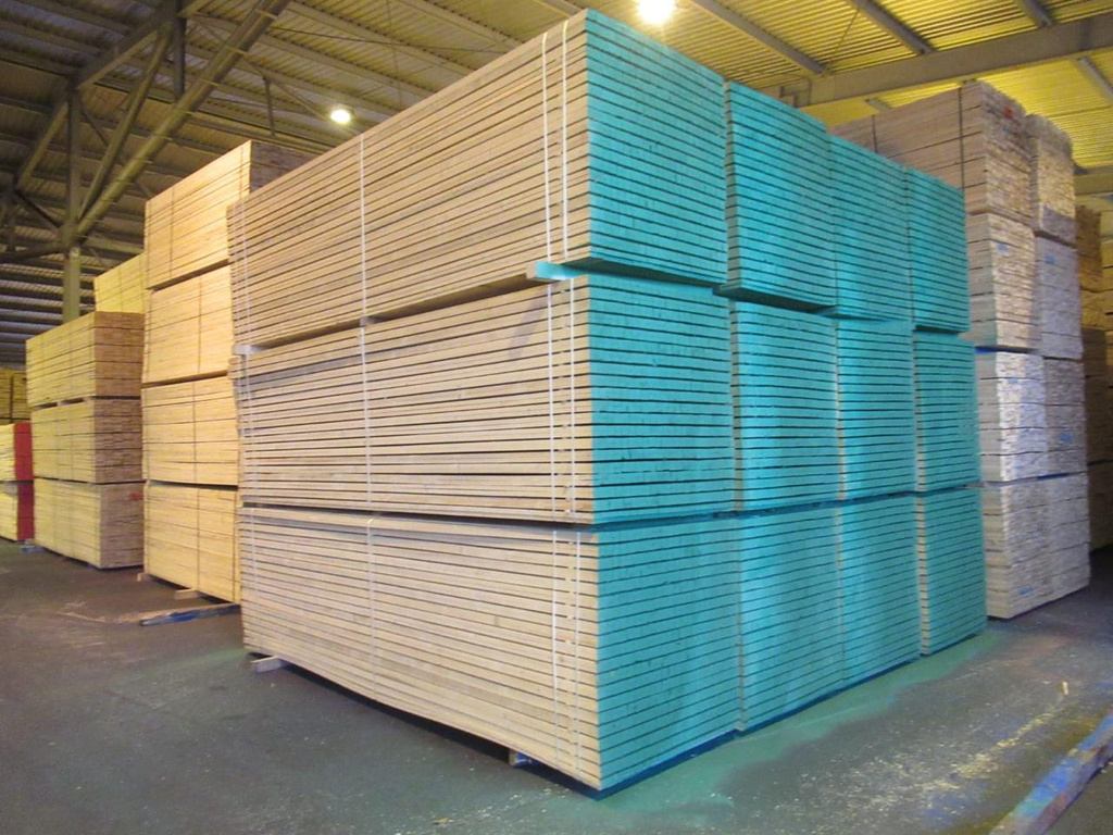 Stacked timber ready for supply