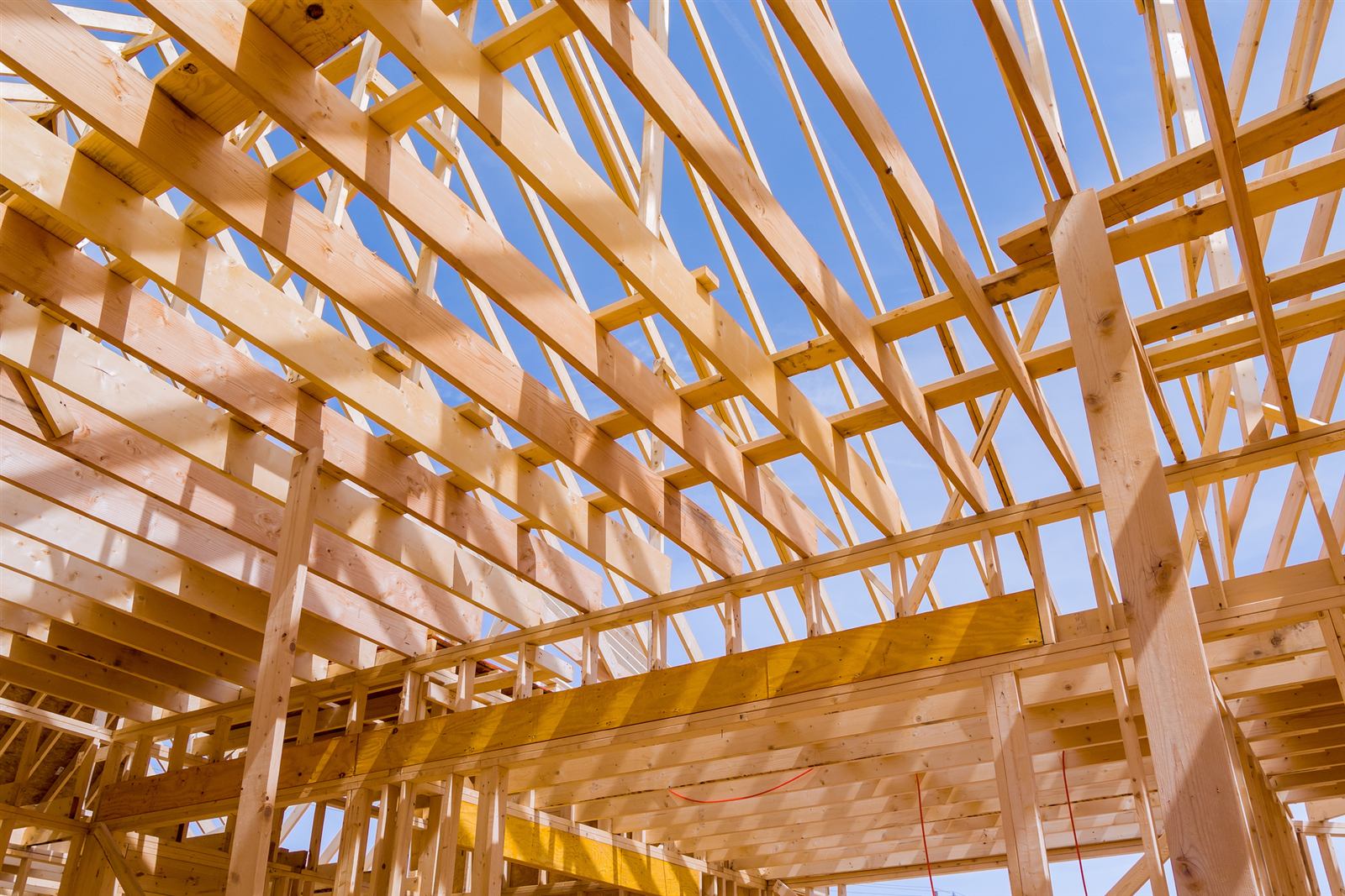 Stacked timber planks